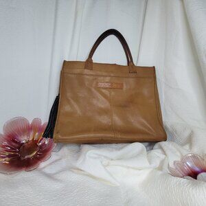 Fossil Brown Leather Handcrafted Briefcase Document Bag Workbag Tote Carryall